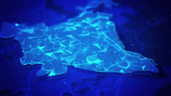 Abstract Digital Background Plexus Network In India Map alt