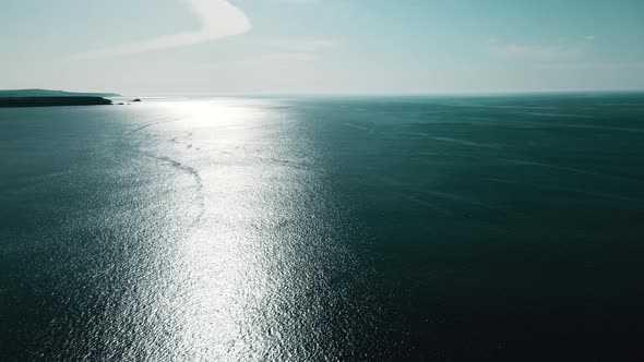 Sea panoramic view of the calm sea Aerial view.