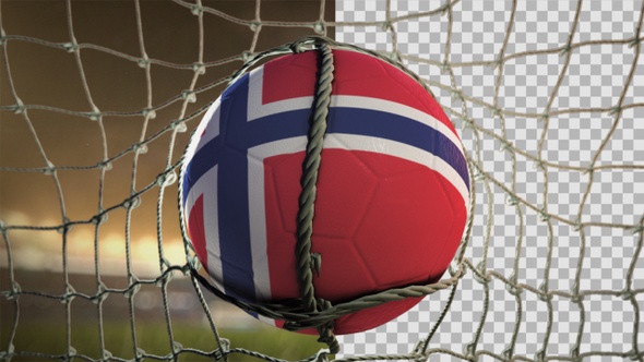 Soccer Ball Scoring Goal Night Frontal - Norway