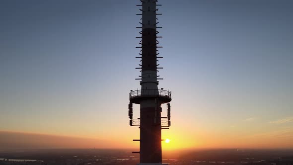TV Tower in the Morning at Dawn in Kyiv, Ukraine alt