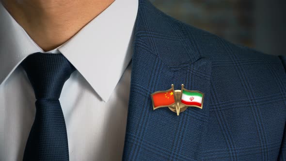 Businessman Friend Flags Pin China Iran alt