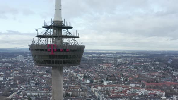 Orbit Shot Around Colonius Telecommunications Tower alt
