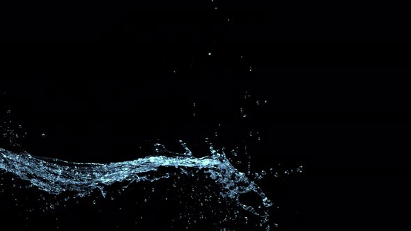 Super Slow Motion Shot of Water Splash at 1000Fps Isolated on Black Background alt