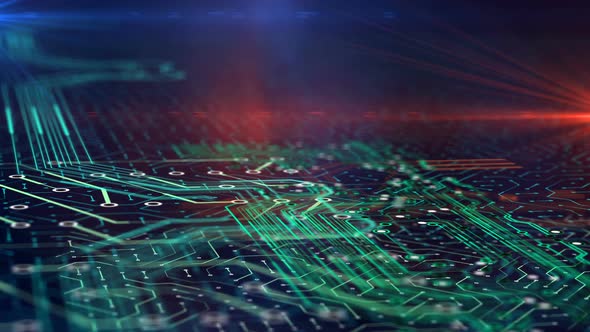 Nano Chip Circuit, Modern Technology Micro Electrons on Digital Gadget Board alt