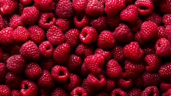 Background of Ripe Raspberries, Zoom Out Shot alt