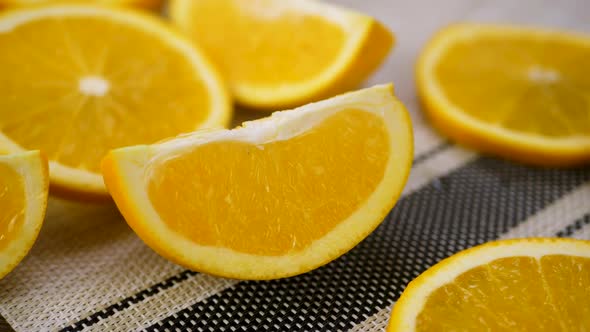 Half Fresh Ripe Orange Fruit