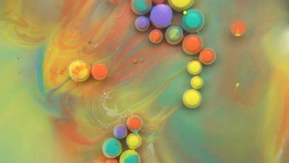 Mixture Of Paints With Bubbles