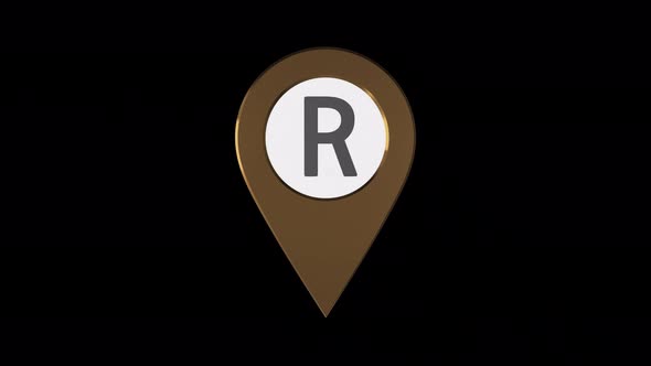 South African Rand Currency Symbol In Pin Point  With Alpha Channel  4K alt