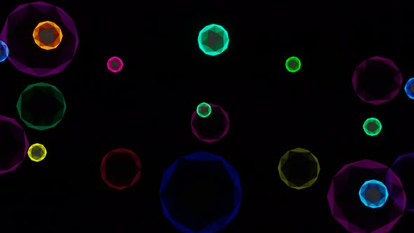 VJ Loop Abstract Pulsating Multicolored Glass Balls