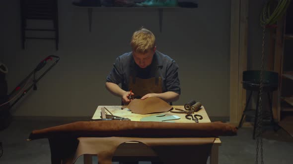 Work with Leather and Scissors. Stay Home alt