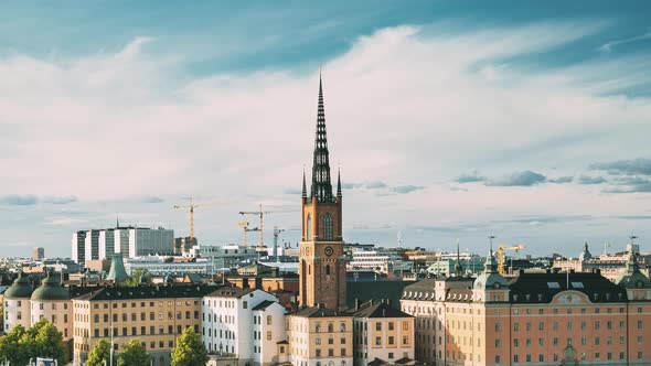 Stockholm, Sweden. Gamla Stan Is Famous Popular Place And Destination Scenic. Riddarholm Church In alt