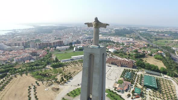 Aerial of Christ the King sculpture