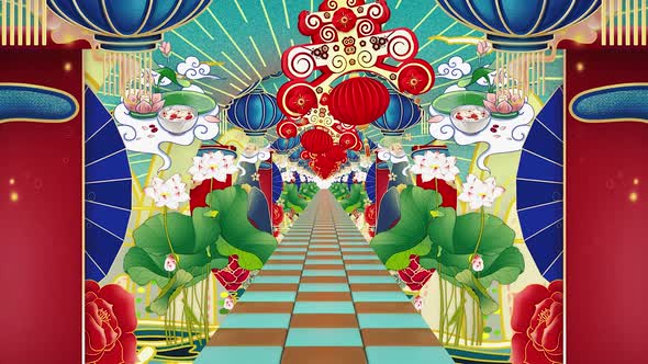 Colorful Chinese New Year Paiting Art Motion Graphic