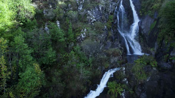 Waterfall of Entrecruces, Carballo, A Coruña, Galicia Spain alt