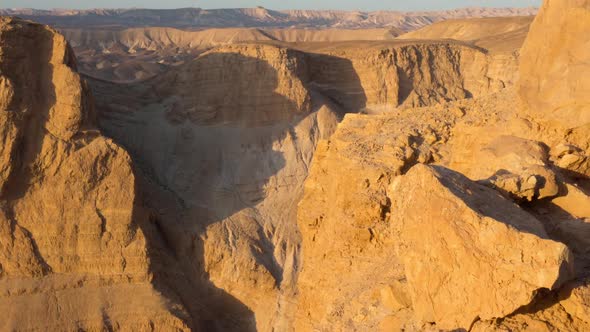 Rocky Canyon Seen from Masada at Dawn