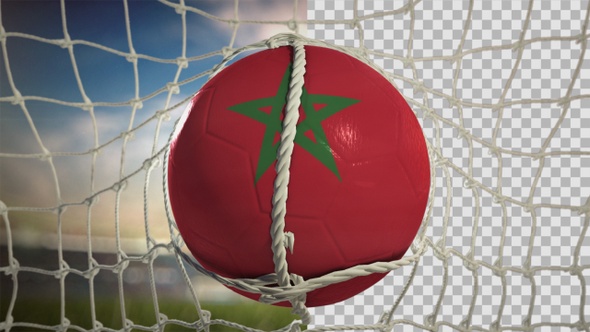 Soccer Ball Scoring Goal Day Frontal - Morocco