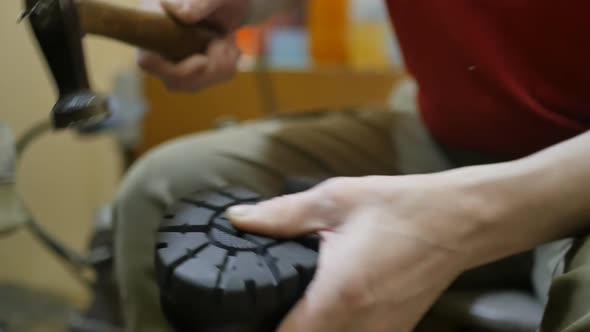 The Shoemaker Taps the Sole of His Shoe with a Hammer alt