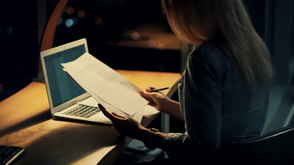 Serious Online Trader Work With Stock Market Data. Lawyer Analyzing Charts Report. Workplace. alt