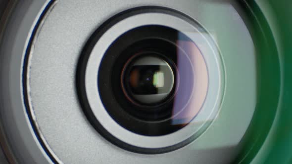 Lens of Video Camera, Showing Zoom, Close Up alt