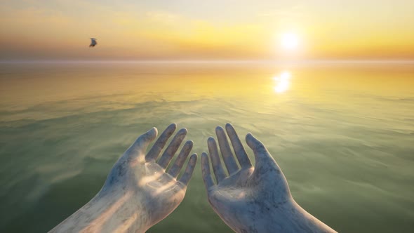 International Bird Day Social Message Seagulls Fly Over the Sea alt