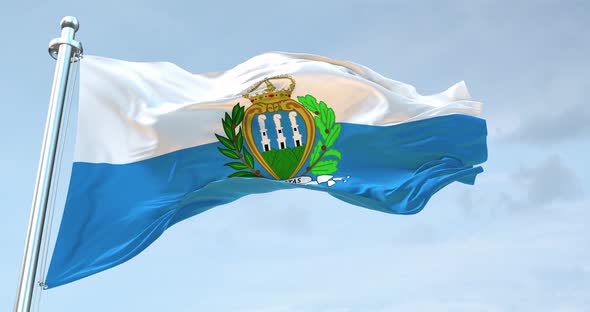 San Marino Flag Waving  Loop  4 K alt