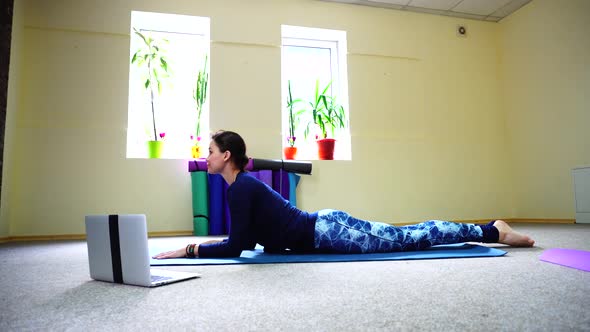 Fitness Trainer Use Video Call for Personal Yoga Class