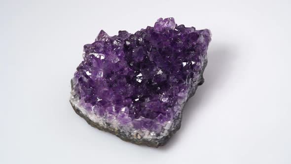 Natural Amethyst Druzy Spin on the White Background alt