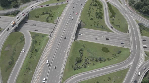 Cars on the Road Aerial View. Kyiv, Ukraine alt