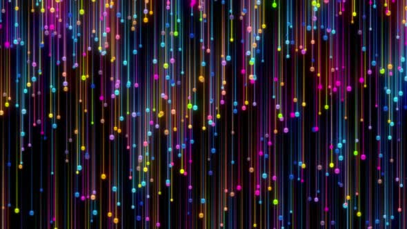 Falling Abstract Colorful Ornament Bubble Streaks Looping Background alt