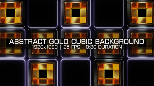 Abstract Gold Cubic Background