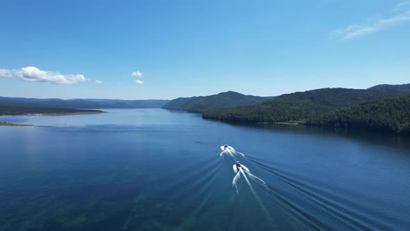 The Angara River is a Major River in Siberia Leaving Lake Baikal Near the Settlement of Listvyanka alt