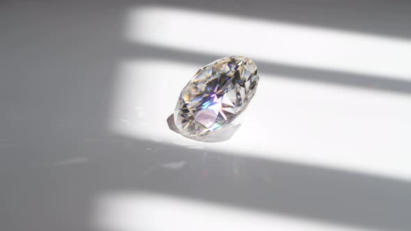 Big Carat Diamond Sparkling on White Background alt