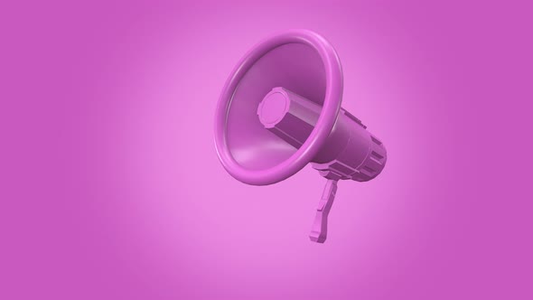 pink bullhorn rotating up and down close-up on a bright background
