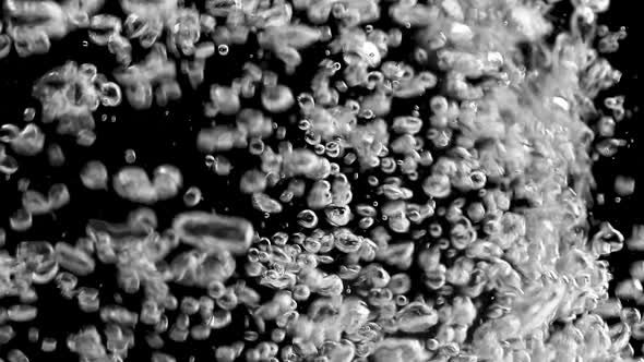 water bubbles against black background