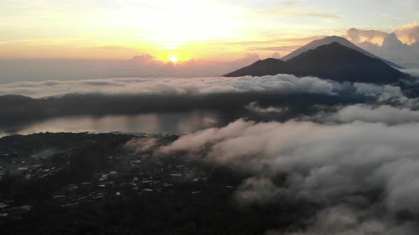 Sunrise on Mt. Batur in Bali, Indonesia