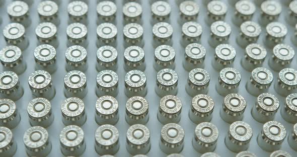 Extreme Close Up Pan Right of 9mm Bullets alt
