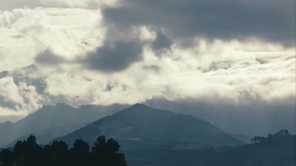 Quitsato, Ecuador, Timelapse  - The Cayambe Mountain during a cloudy day