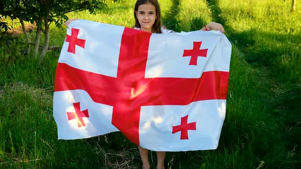 Patriot Child with Georgian Flag alt