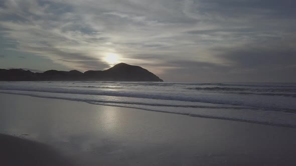 Sunset on beautiful beach