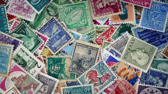 Vintage World Stamps Rotating alt