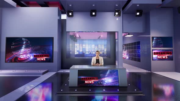 3D Virtual Tv Studio News B9025 alt