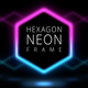 Flickering Hexagon Neon Frame with Modern Light Leaks - VideoHive Item for Sale