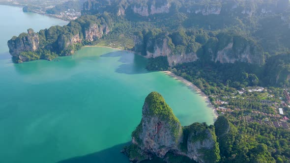 Railay Beach Krabi Thailand Tropical Beach of Railay Krabi Drone Aerial View of Panoramic View of alt