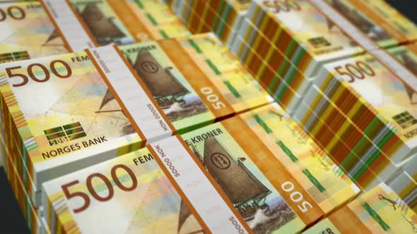 Norwegian Krone money banknotes pack seamless loop alt