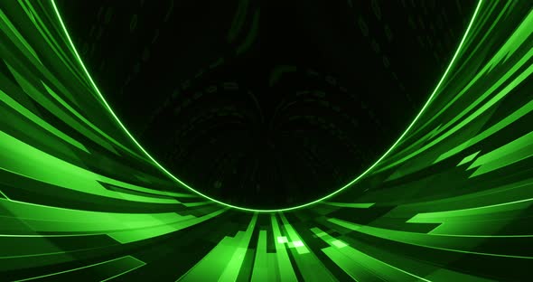 Cyberspace curved landscape with binary code on the background. Abstract matrix style. 3D animation alt