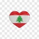 Lebanon Flag on a Rotating 3D Heart