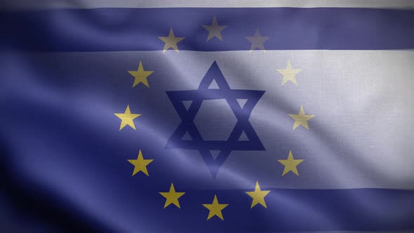 EU Israel Flag Loop Background 4K