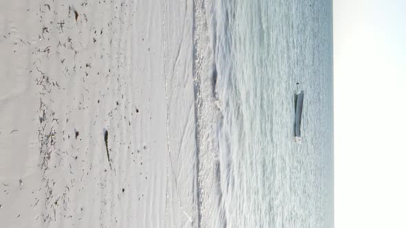 Zanzibar Tanzania  Vertical Video of the Ocean Near the Coast Slow Motion alt