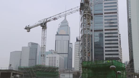 Construction in the Center of Hong Kong