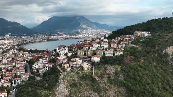 Alanya Kalesi Aerial View 4 K alt
